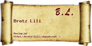 Bretz Lili névjegykártya